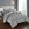 Chic Home 8/10 Piece Sheffield Floral Pinch Pleat Ruffled Designer Embellished Bed In a Bag Comforter Set With sheet